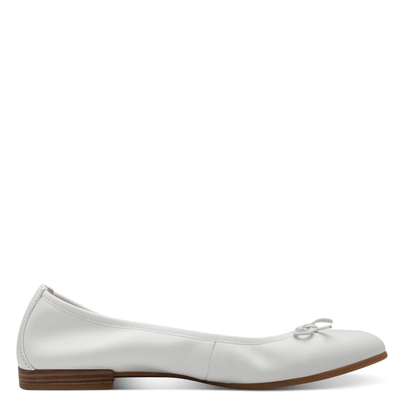 Leather Ballerina - White