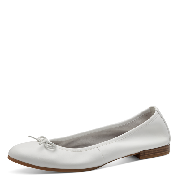 Leather Ballerina - White