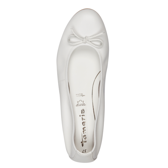 Leather Ballerina - White