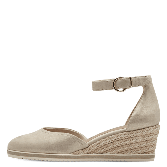 Leather wedge pumps - Beige