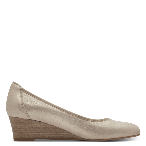 Leather Wedge pumps - Beige