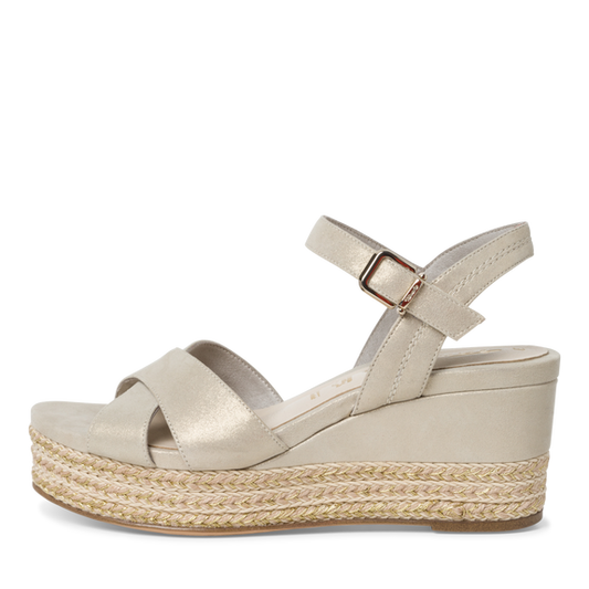 Leather Heeled sandal - beige