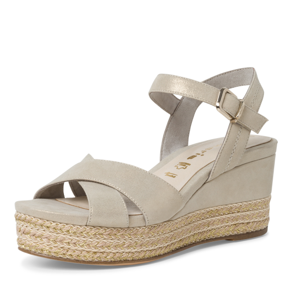 Leather Heeled sandal - beige