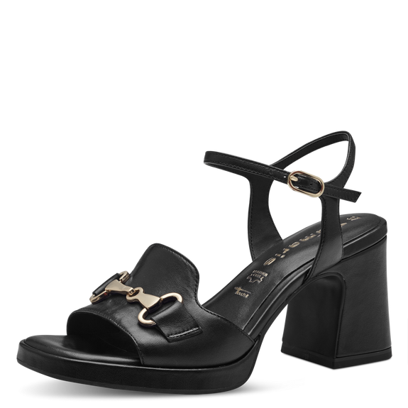 Leather Heeled sandal - black