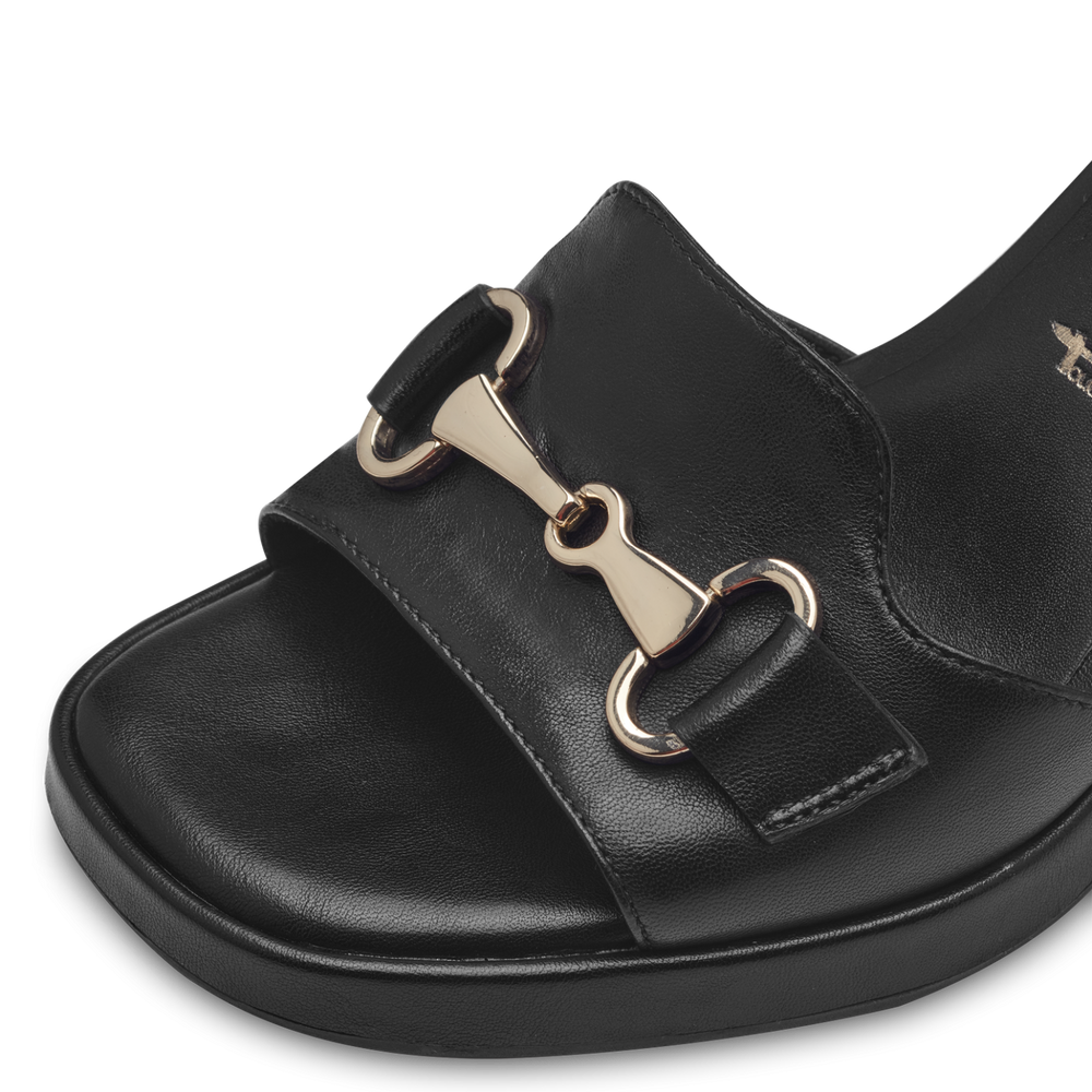 Leather Heeled sandal - black