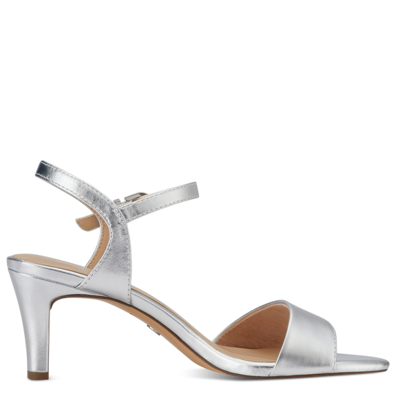 Heeled sandal - silver