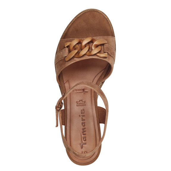 Leather Heeled sandal - brown