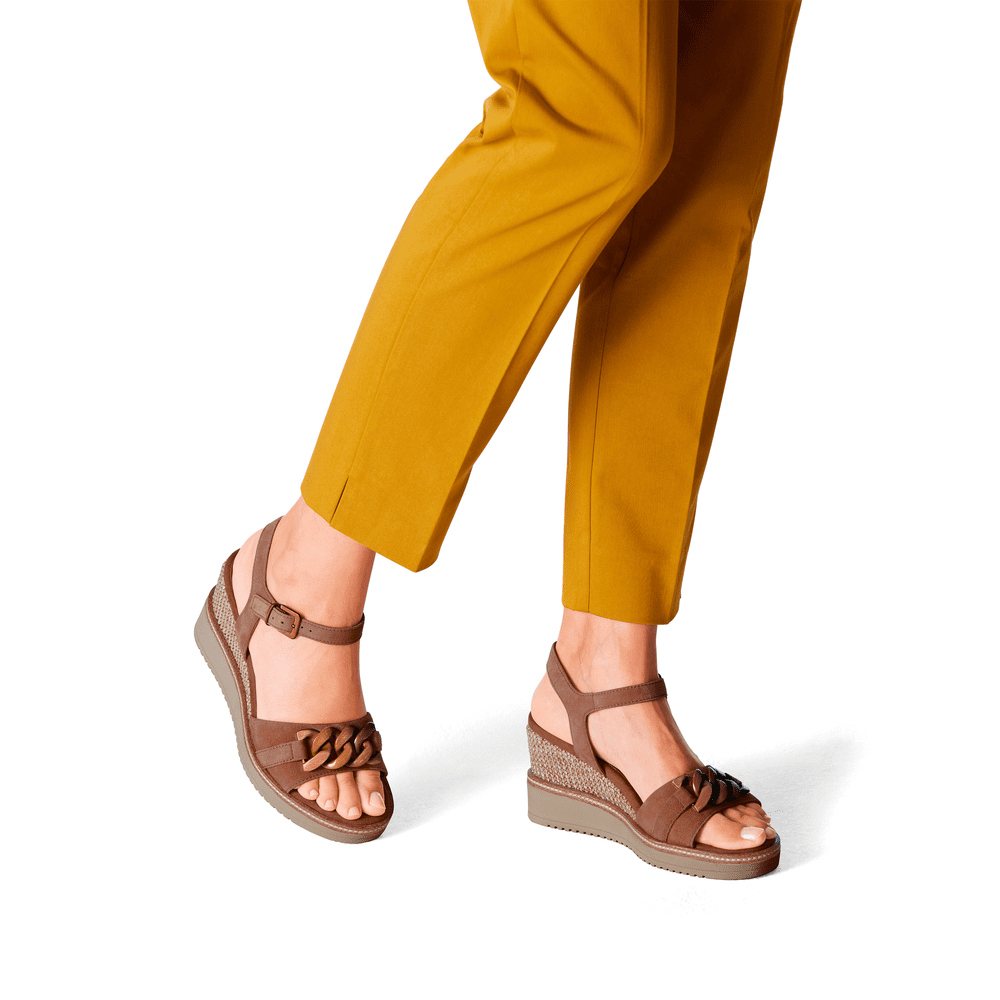 Leather Heeled sandal - brown