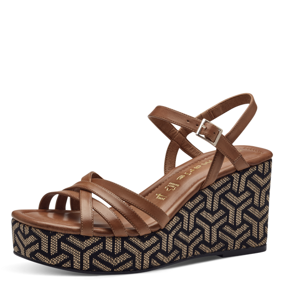 Leather Heeled sandal - brown