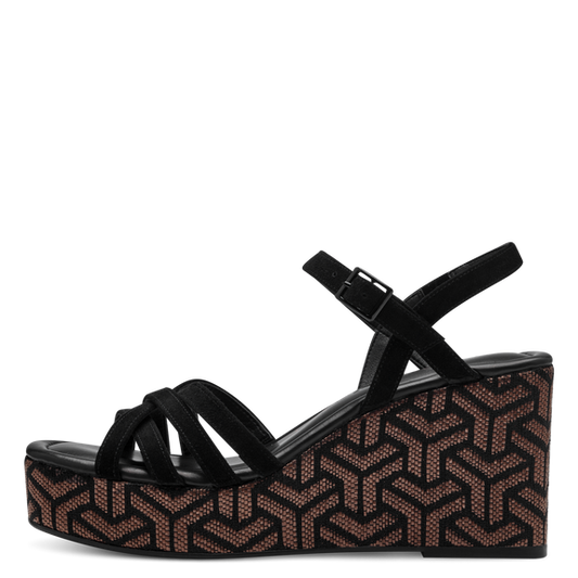 Leather Heeled sandal - black