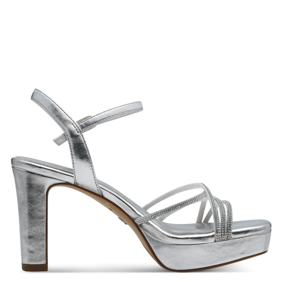 Heeled sandal - silver