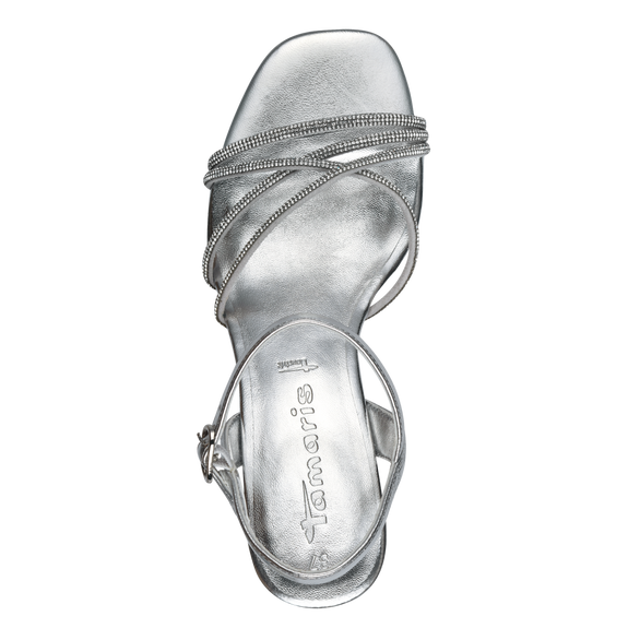 Heeled sandal - silver