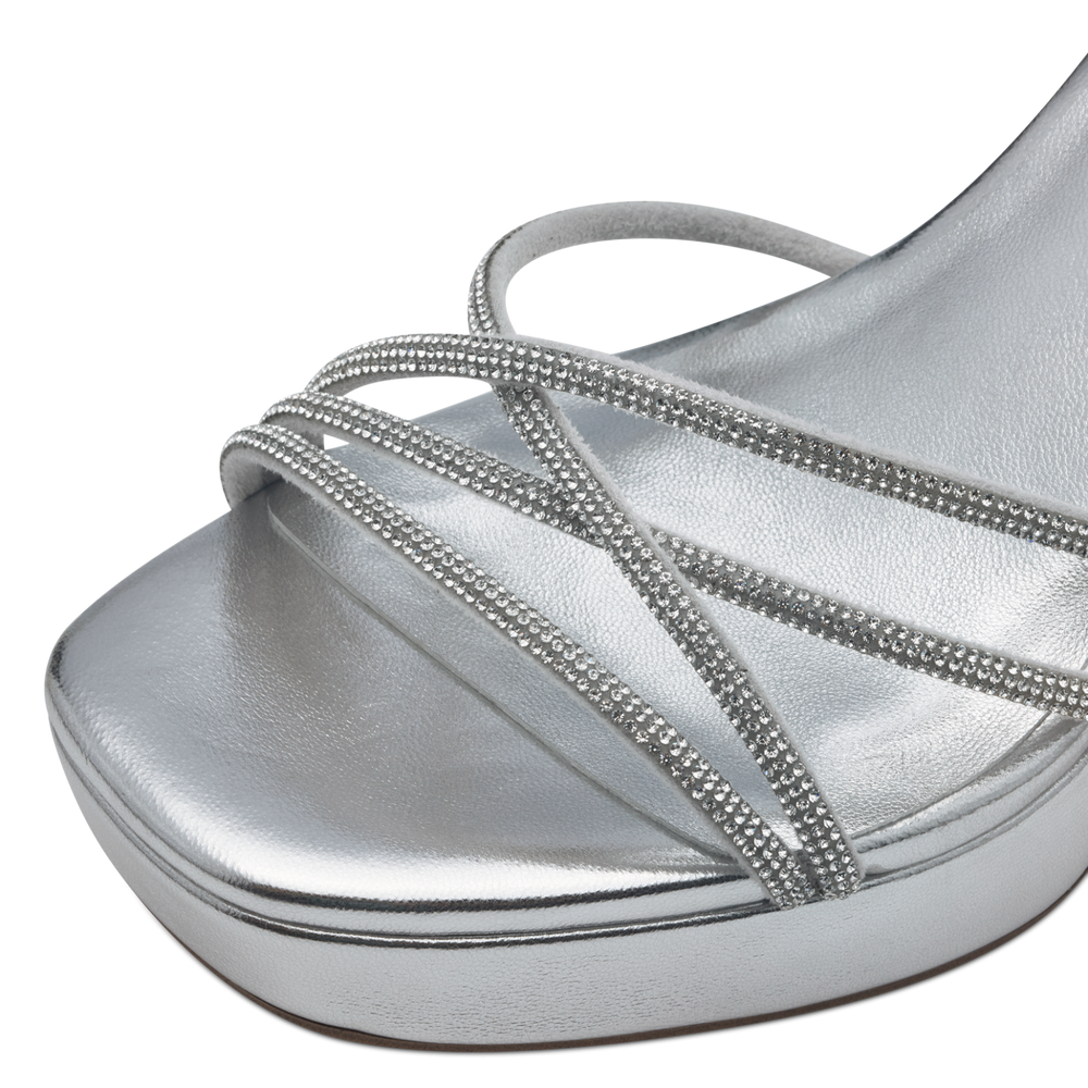 Heeled sandal - silver