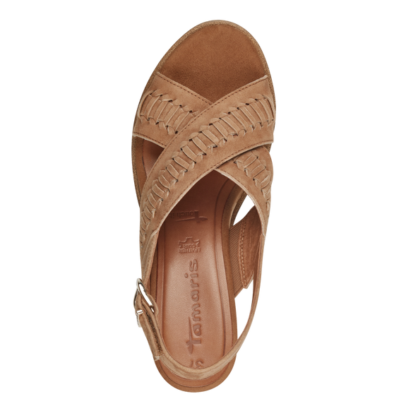 Leather Heeled sandal - brown