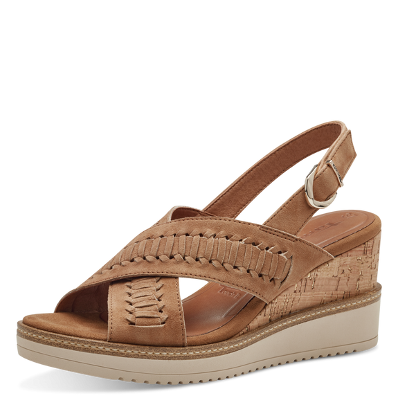 Leather Heeled sandal - brown