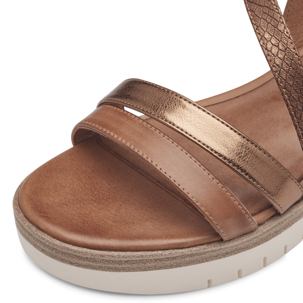 Leather Heeled sandal - brown