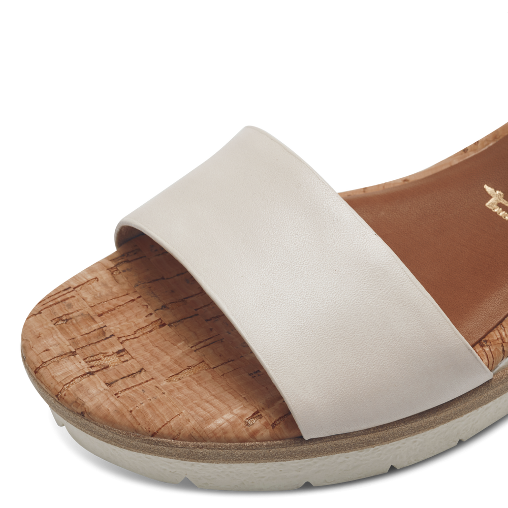 Leather Heeled sandal - beige