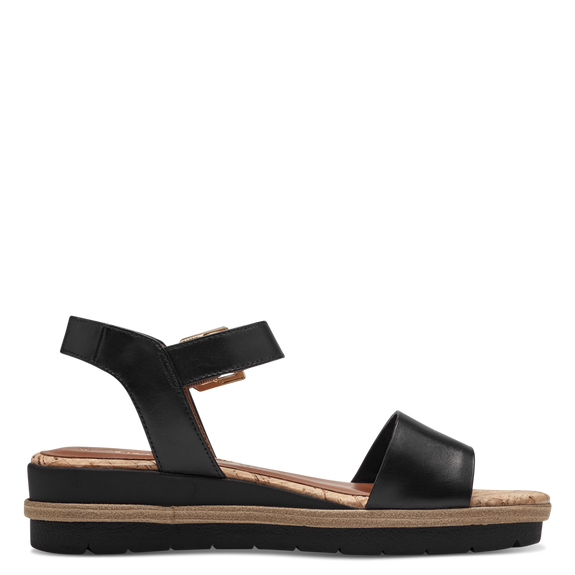 Leather Heeled sandal - black