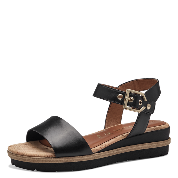 Leather Heeled sandal - black