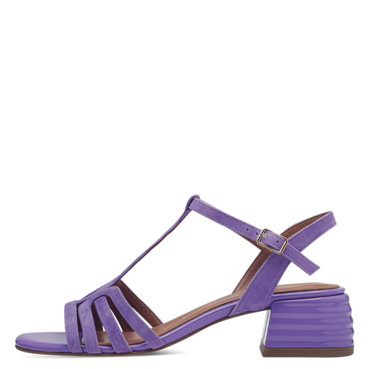 Leather Heeled sandal - Purple