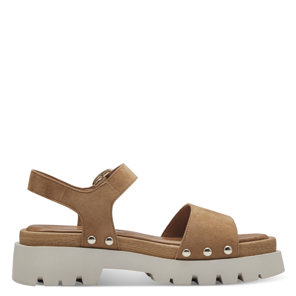 Leather Heeled sandal - Camel