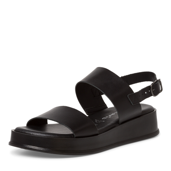 Leather Heeled sandal - black