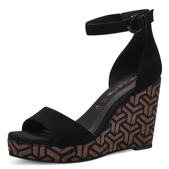 Leather Heeled sandal - black