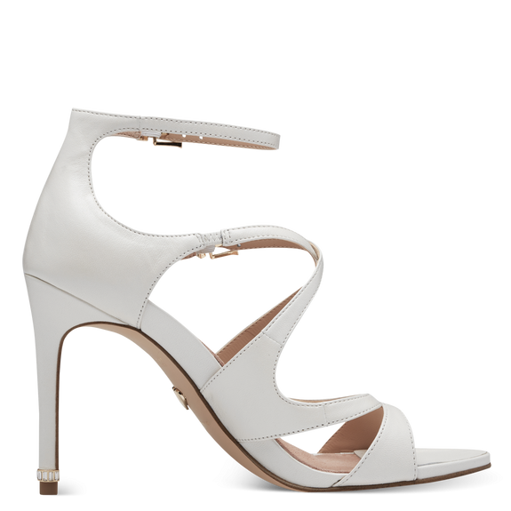 Leather Heeled sandal - White