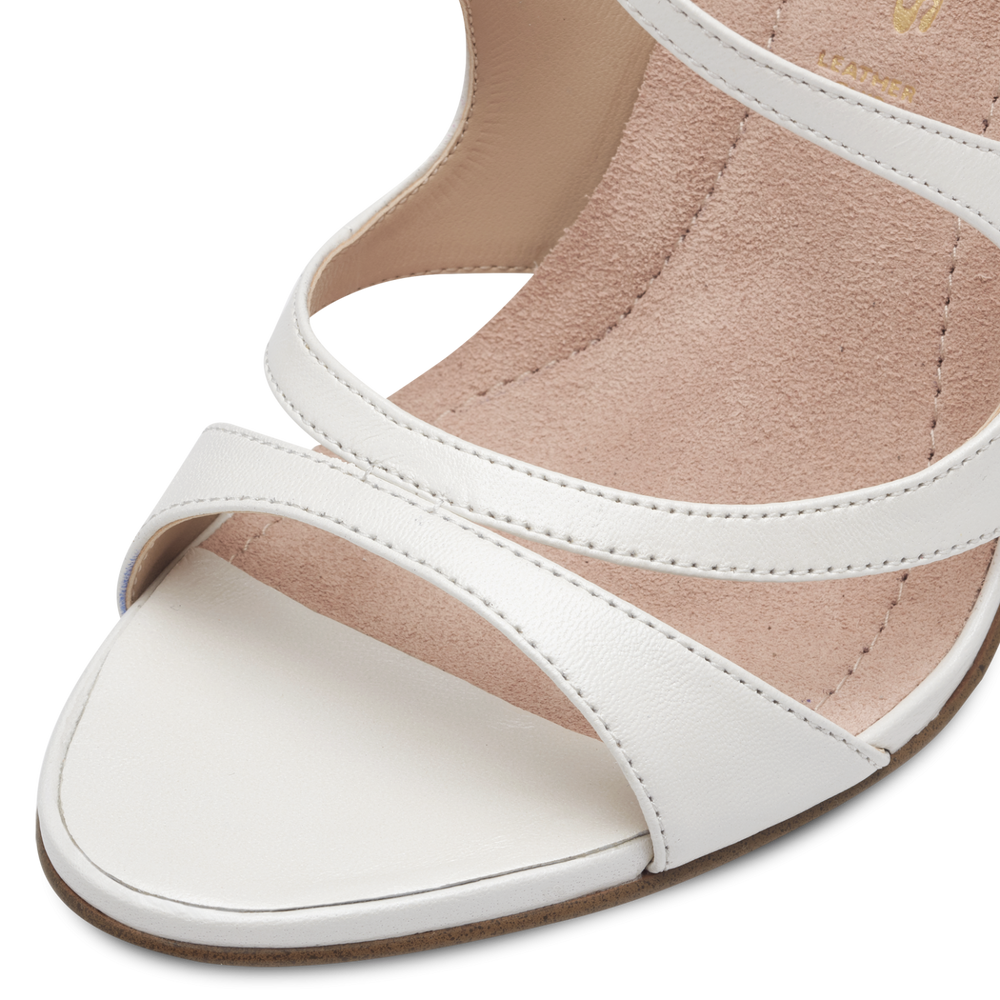 Leather Heeled sandal - White