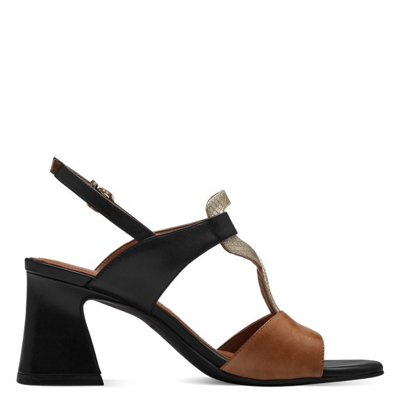 Leather Heeled sandal - brown