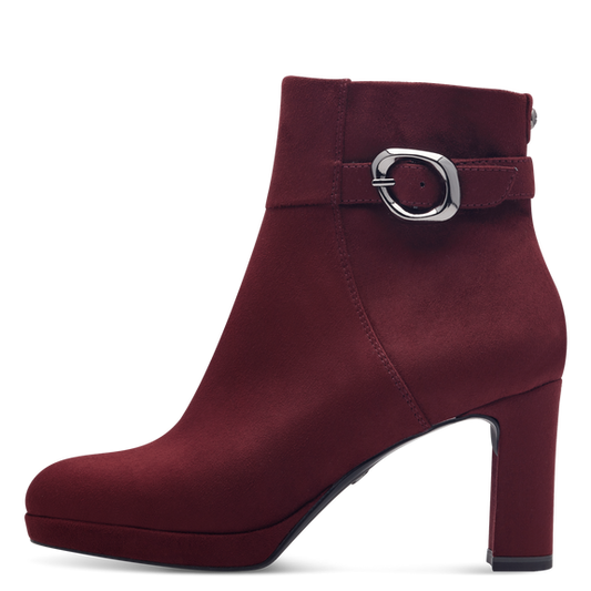 Heeled ankle boots-Merlot