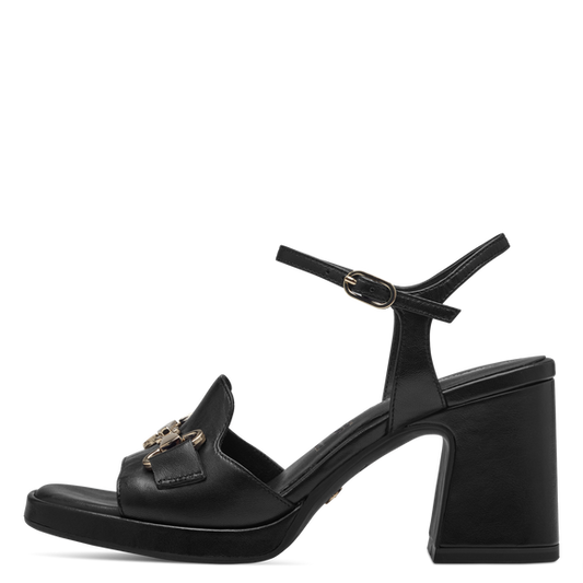 Leather Heeled sandal - black