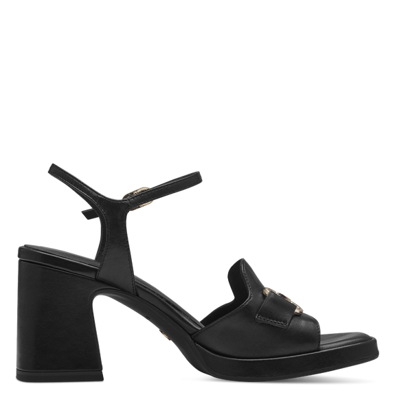 Leather Heeled sandal - black