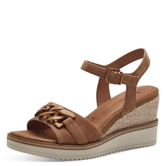 Leather Heeled sandal - brown