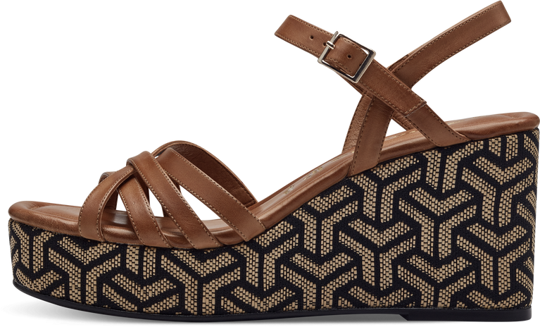 Leather Heeled sandal - brown