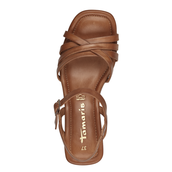 Leather Heeled sandal - brown