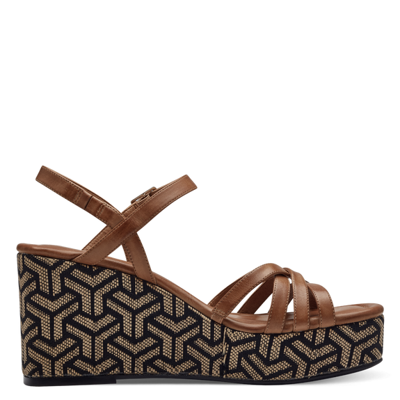 Leather Heeled sandal - brown