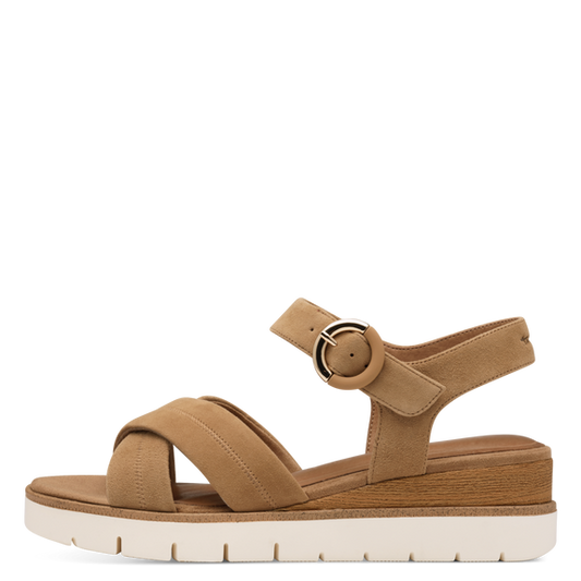 Leather Heeled sandal - brown