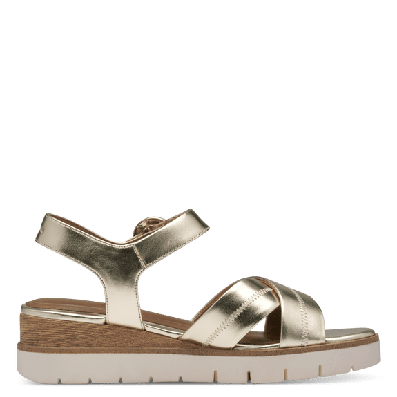 Leather Heeled sandal - Gold