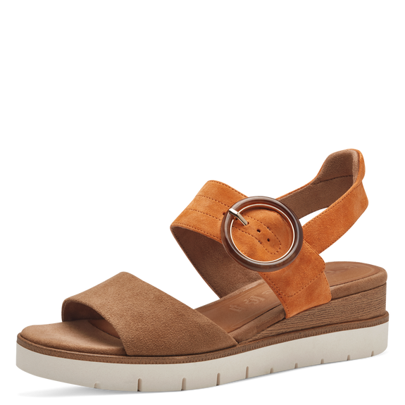 Leather Heeled sandal - brown