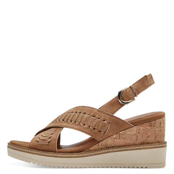 Leather Heeled sandal - brown