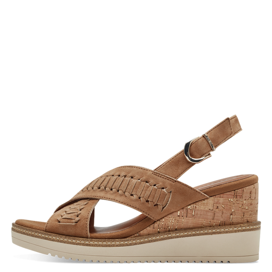 Leather Heeled sandal - brown