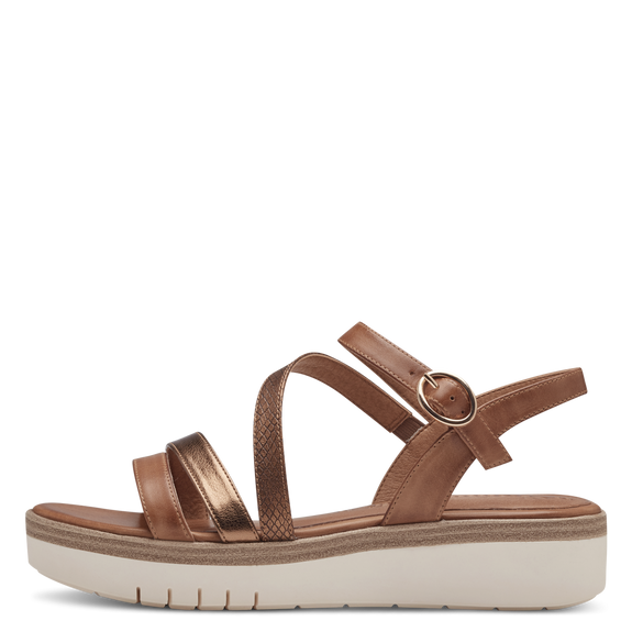 Leather Heeled sandal - brown