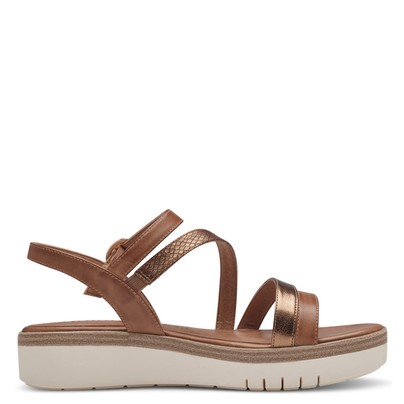 Leather Heeled sandal - brown