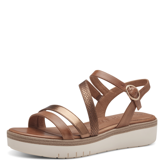 Leather Heeled sandal - brown