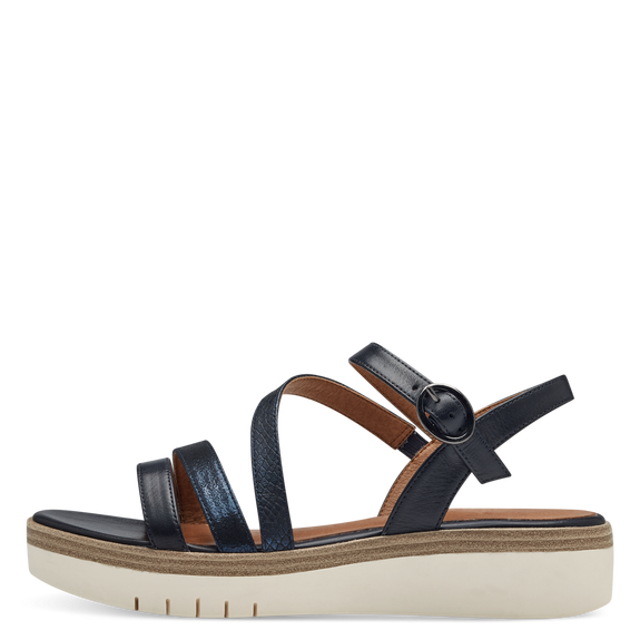 Leather Heeled sandal - Blue