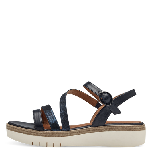 Leather Heeled sandal - Blue