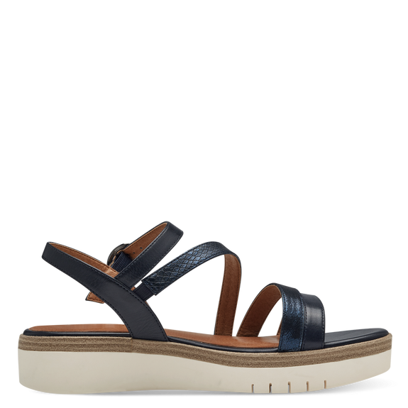 Leather Heeled sandal - Blue