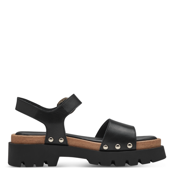 Leather Heeled sandal - black