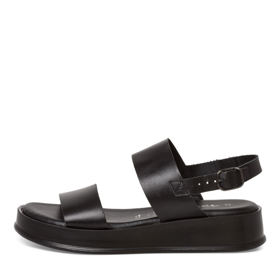 Leather Heeled sandal - black